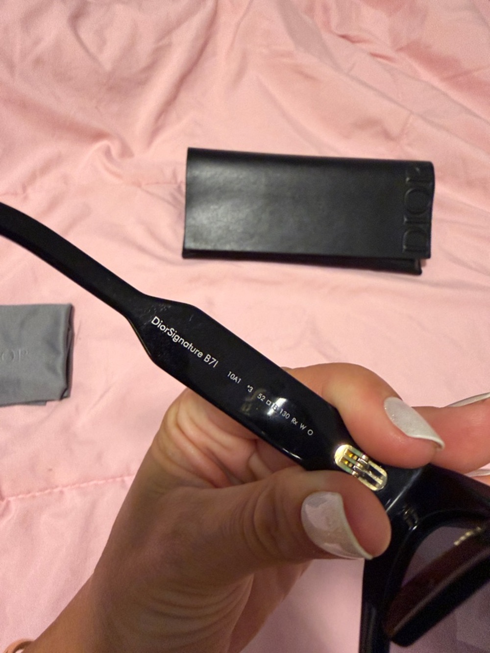 Dior Black Cat‑Eye Sunglasses with Matching Black Case - Picture 3 of 10
